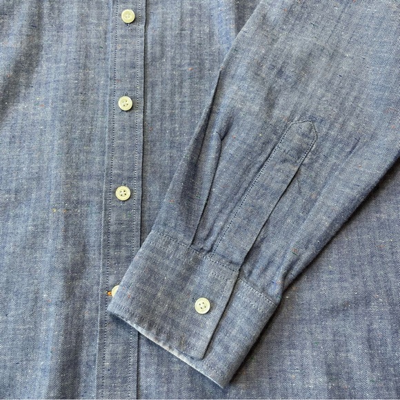 SIMON CARTER LONDON Men's Long Sleeve Slim Fit Dress Shirt, size Large, Blue - Picture 5 of 13